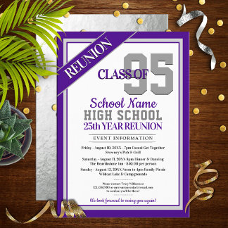 Elegant Formal High School Reunion Invitations