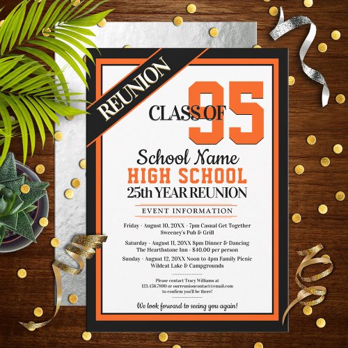 Elegant Formal High School Reunion Invitations