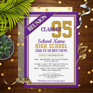 Elegant Formal High School Reunion Invitations