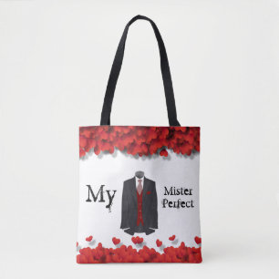 Elegant Formal Men Suit Glamorous Hearths Tote Bag