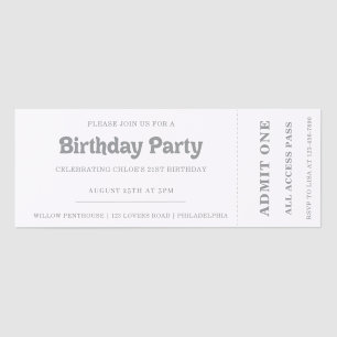 Elegant Formal Minimal 21st Birthday Raffle Tickets