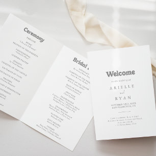 Elegant Formal Minimal Folded Wedding Program