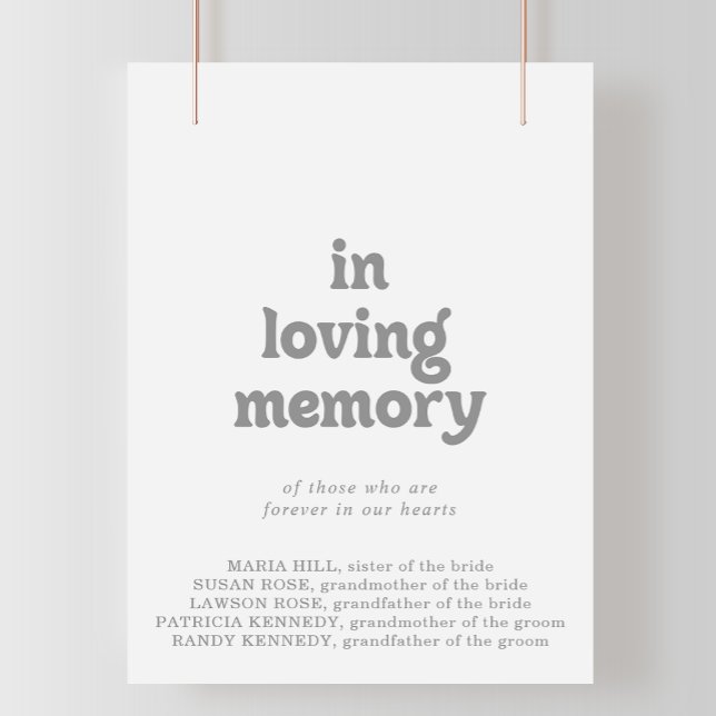 Elegant Formal Minimal In Loving Memory Sign (Creator Uploaded)