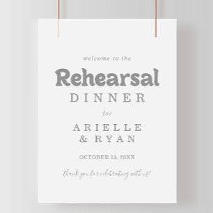 Elegant Formal Minimal Rehearsal Dinner Welcome Poster