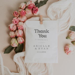 Elegant Formal Minimal Thank You Wedding Favor Bag