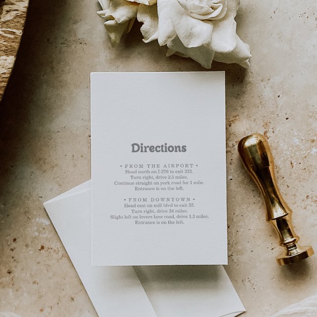 Elegant Formal Minimal Wedding Directions Enclosure Card (Creator Uploaded)