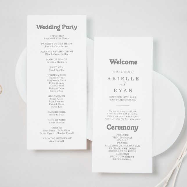 Elegant Formal Minimal Wedding Program (Creator Uploaded)