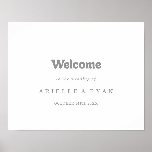 Elegant Formal Minimal Wedding Welcome Sign (Front)