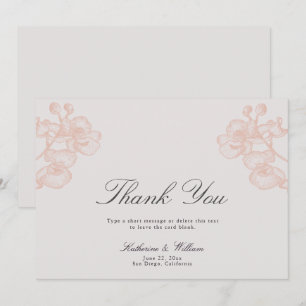 Elegant Formal Modern Classic Orchid Ink Wedding Thank You Card