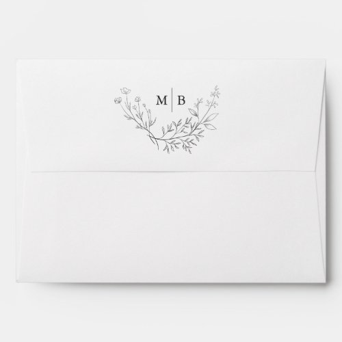 Elegant Formal Monogram Wedding Envelope