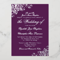 Elegant Formal Plum Purple & Silver Wedding