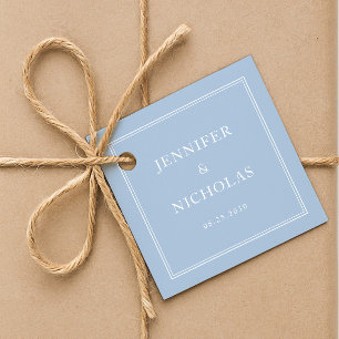 Elegant Formal Powder Blue Wedding Favor Tags