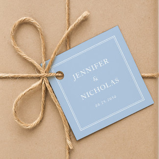 Elegant Formal Powder Blue Wedding Favor Tags