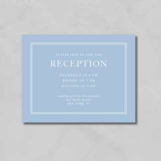 Elegant Formal Powder Blue Wedding Reception Enclosure Card