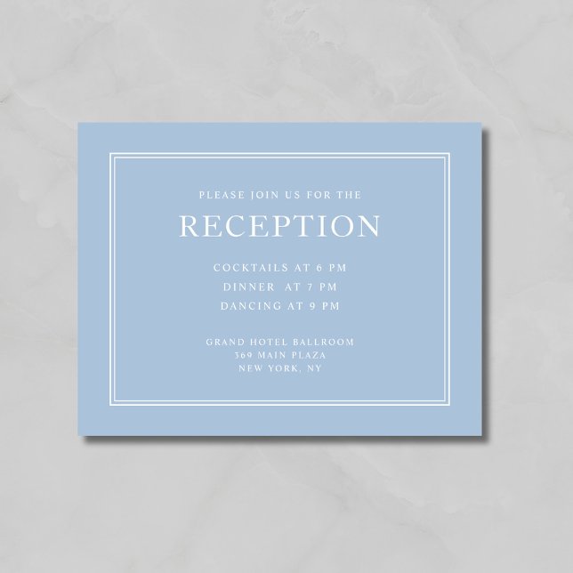Elegant Formal Powder Blue Wedding Reception Enclosure Card (Elegant Formal Powder Blue Wedding Reception Enclosure Card)