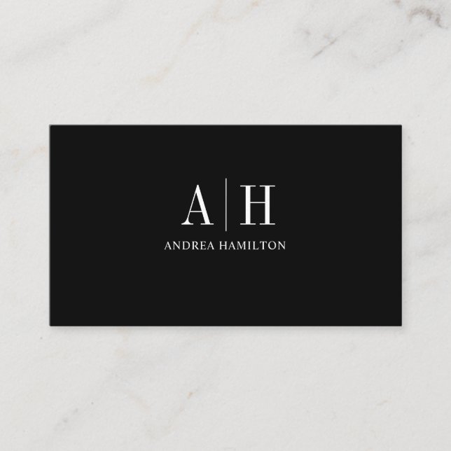 Elegant Formal Professional Two Monogram Business  Business Card (Front)