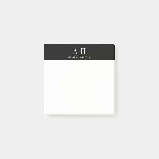 Elegant Formal Professional Two Monogram N Post-it Notes (Front)