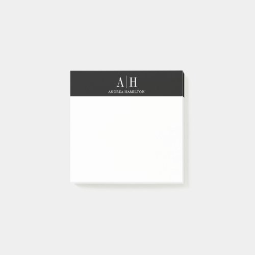 Elegant Formal Professional Two Monogram Post_it N Post_it Notes