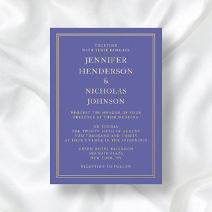 Elegant Formal Purple Wedding Gold Foil Invitation