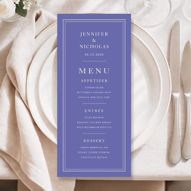 Elegant Formal Purple Wedding Menu (Elegant Formal Purple Wedding Menu)