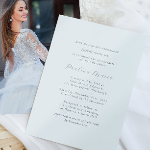 Elegant Formal Religious Quinceañera Photo Invitation