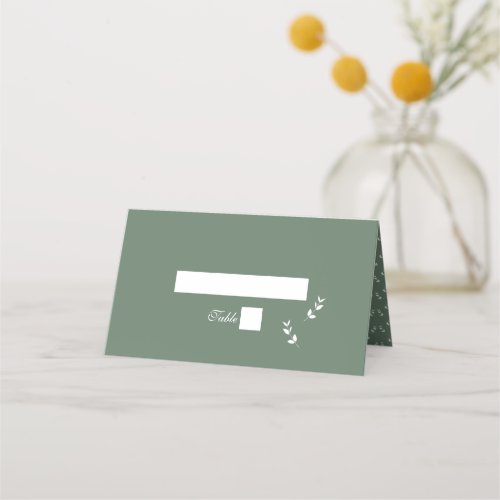 Elegant Formal Sage Olive Green Script Wedding Place Card