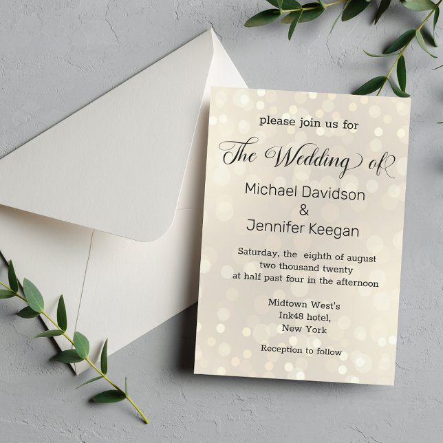 elegant formal script gold glitters arch wedding invitation (Creator Uploaded)