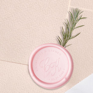 Elegant Formal Script Wedding Monogram Wax Seal Stamp