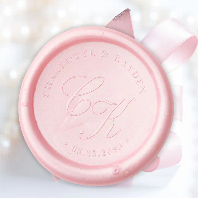 Elegant Formal Script Wedding Monogram Wax Seal Sticker | Zazzle