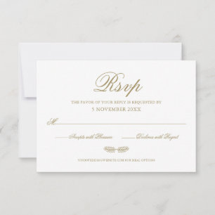 Elegant Formal Script Wedding RSVP Card