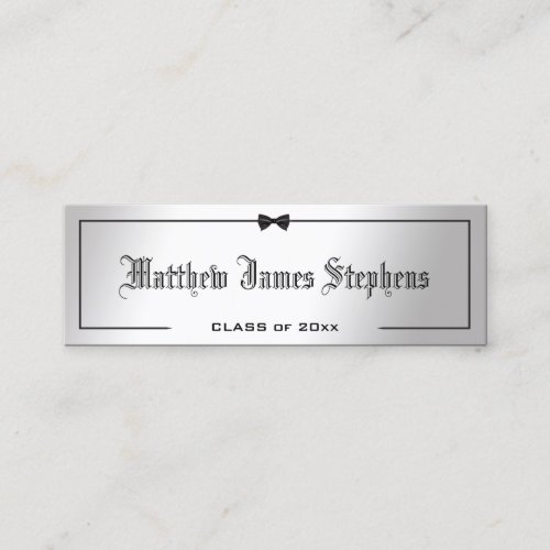 Elegant Formal Silver Graduation Name Card Insert