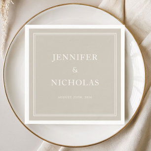 Elegant Formal Taupe Wedding Napkins