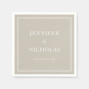Elegant Formal Taupe Wedding Napkins