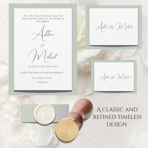 Elegant Formal Timeless Modern Minimalist Wedding Invitation