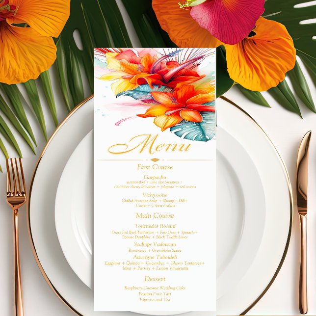 Elegant Formal Tropical Wedding  Menu (Creator Uploaded)