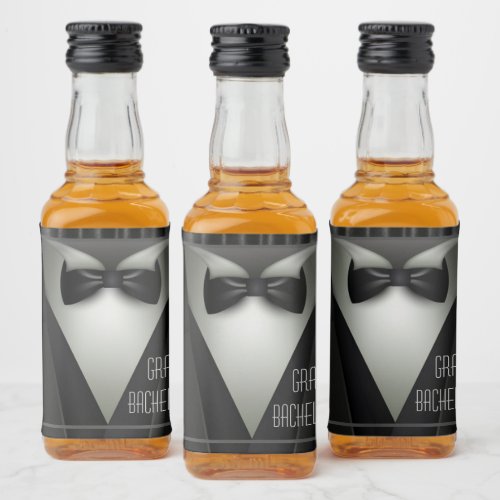 Elegant Formal Tuxedo Bachelor Party Liquor Bottle Label