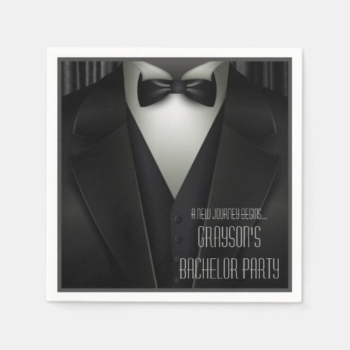 Elegant Formal Tuxedo Bachelor Party Napkins