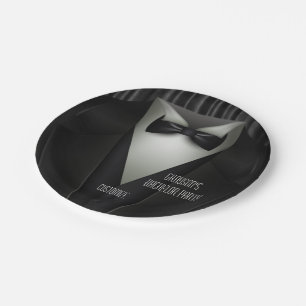 Elegant Formal Tuxedo Bachelor Party Paper Plates