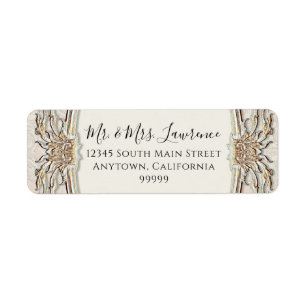 Elegant Formal Victorian Ivory and Gold Wedding Label