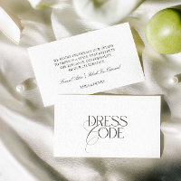 Elegant Formal Wedding Dress Code Card