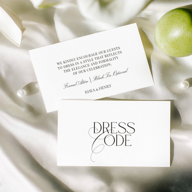 Elegant Formal Wedding Dress Code Card (Elegant Formal Wedding Dress Code Card)