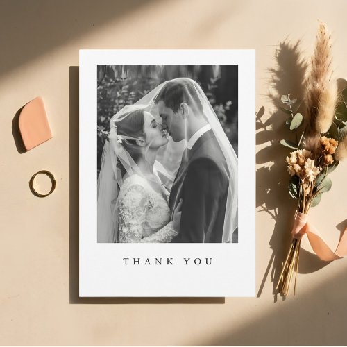 Elegant Formal Wedding Photo Thank You Card