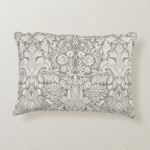 elegant formal white damask lace brocade accent pillow