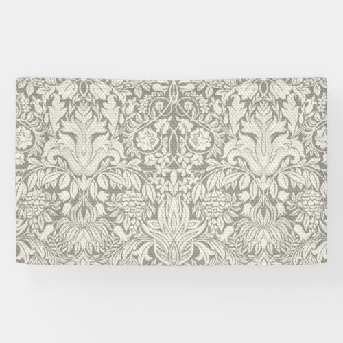 elegant formal white damask lace brocade banner