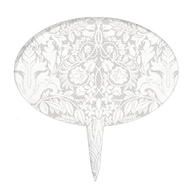 elegant formal white damask lace brocade cake topper (Front)