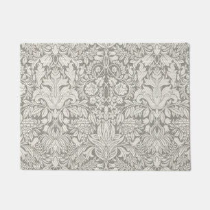 elegant formal white damask lace brocade doormat