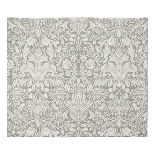 elegant formal white damask lace brocade duvet cover