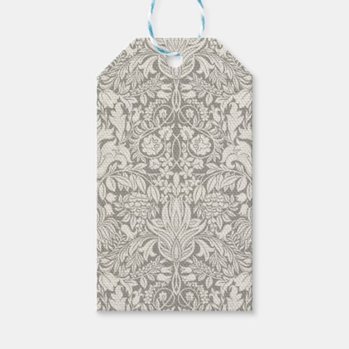 elegant formal white damask lace brocade gift tags