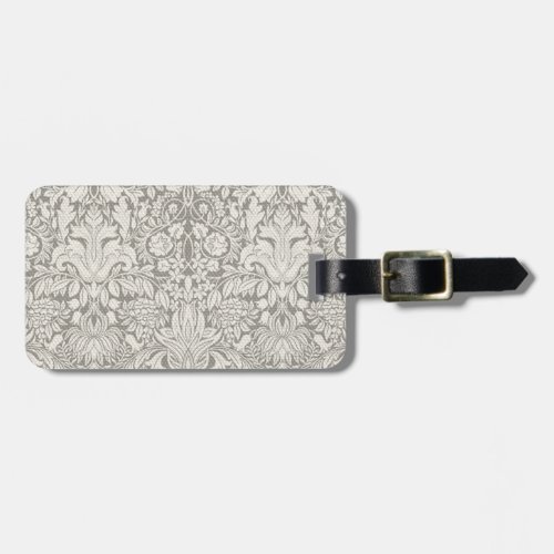 elegant formal white damask lace brocade luggage tag
