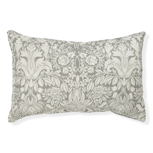 elegant formal white damask lace brocade pet bed